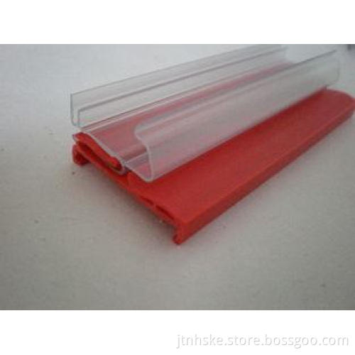 Transparent extruded plastic shapes supermarket / store PVC